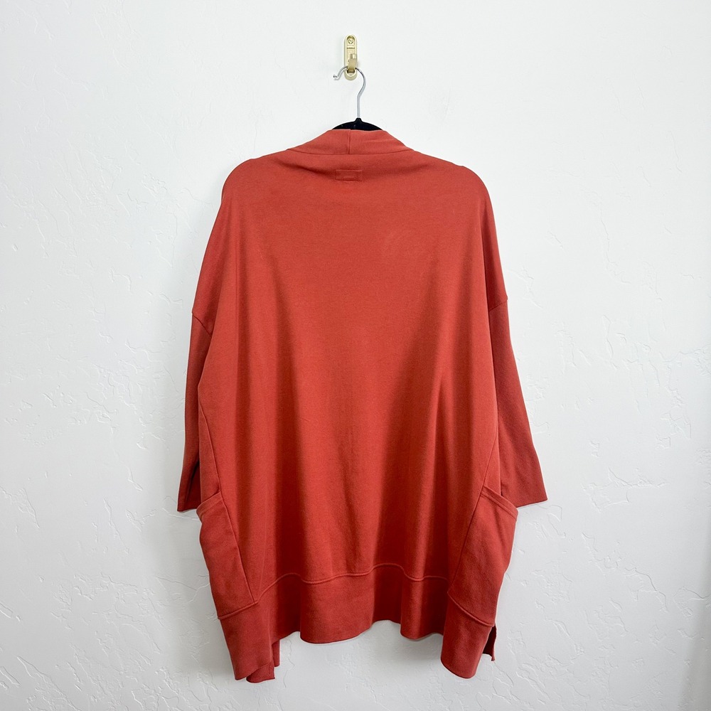 Pact | Airplane 100% Organic Cotton Open‎ Front Cardigan in Baked Clay Orange - Picture 3 of 6